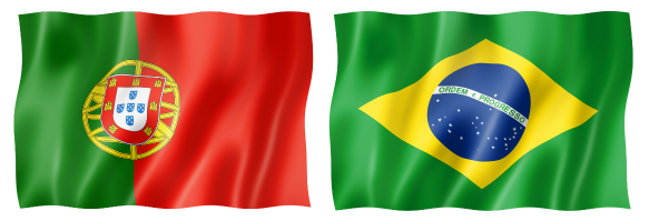 Bandeiras de Portugal e Brasil